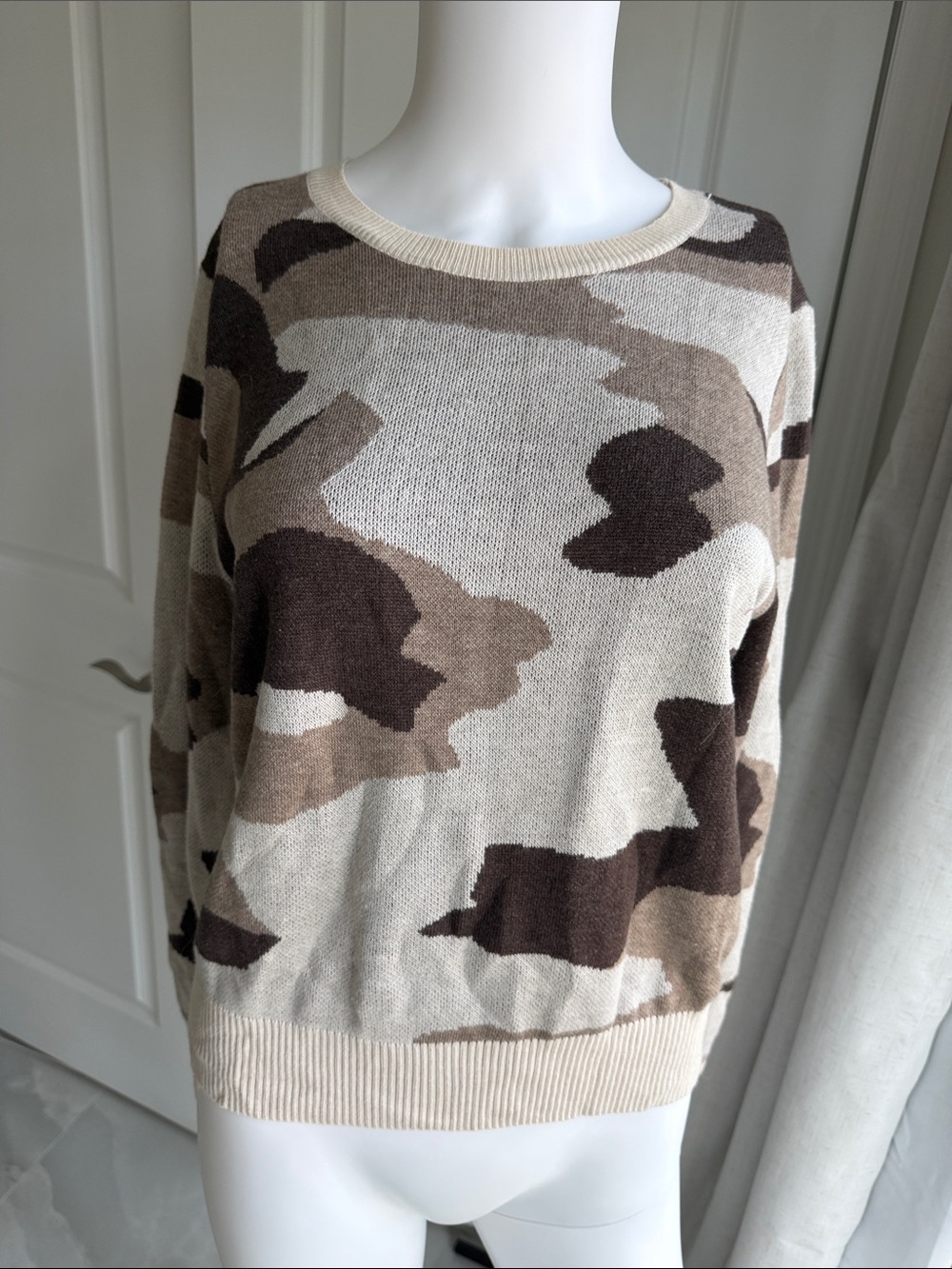 Fate Neutral Camo Crewneck Sweater - Beige/Brown